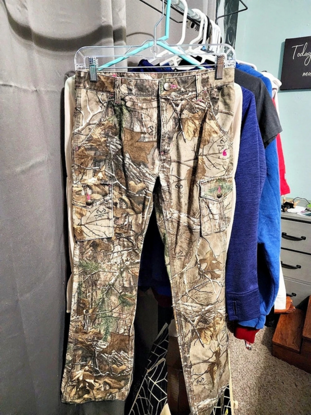 Carhartt Women Camo Cargo Pants Size 14 Cotton